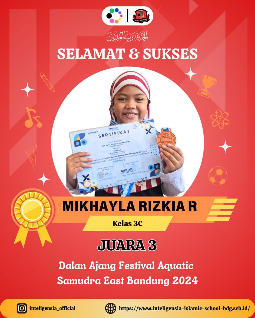 JUARA 3 AJANG FESTIVAL AQUATIC SAMUDRA EAST BANDUNG 2024